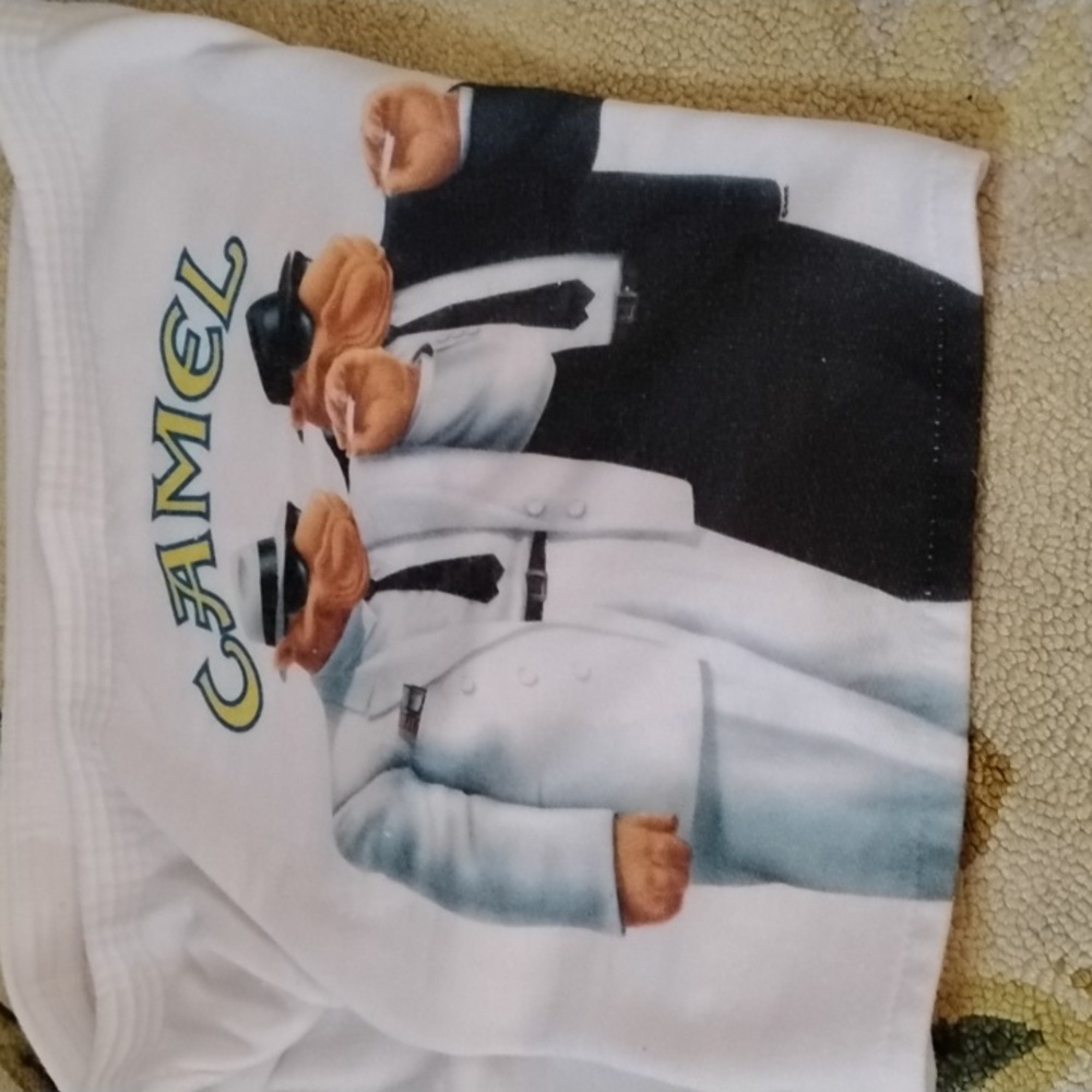 Men's White Vintage XL Joe Camel Cigarettes Shorts Promo Animal Advertising